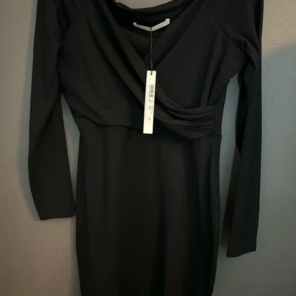 SUSANA MONICO NWT Black, long sleeves mini dress. Size: XLG - Picture 3 of 7